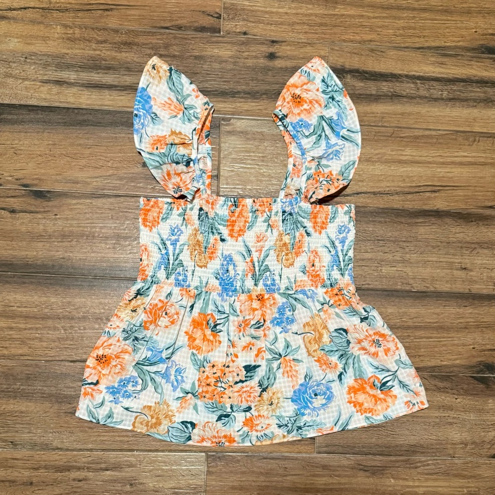NWOT Loft Smocked Flutter Tank